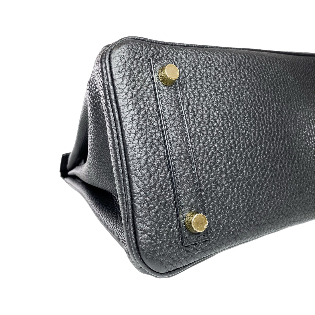 Hermes Birkin Leather Gold Handbag Bag for Women (Black Matt)