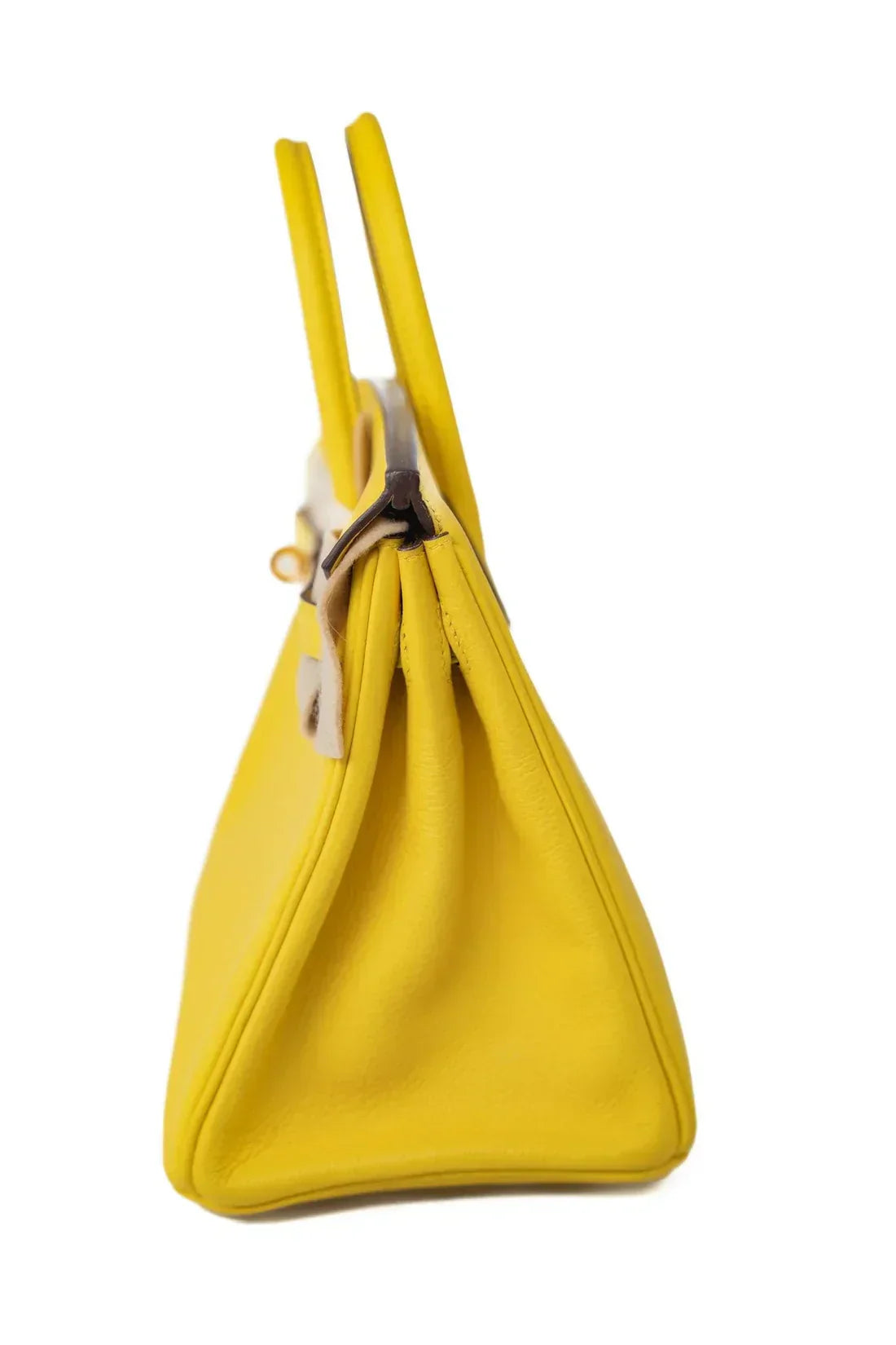 Hermes Birkin Leather Gold Handbag Bag for Women (Yellow Shine)