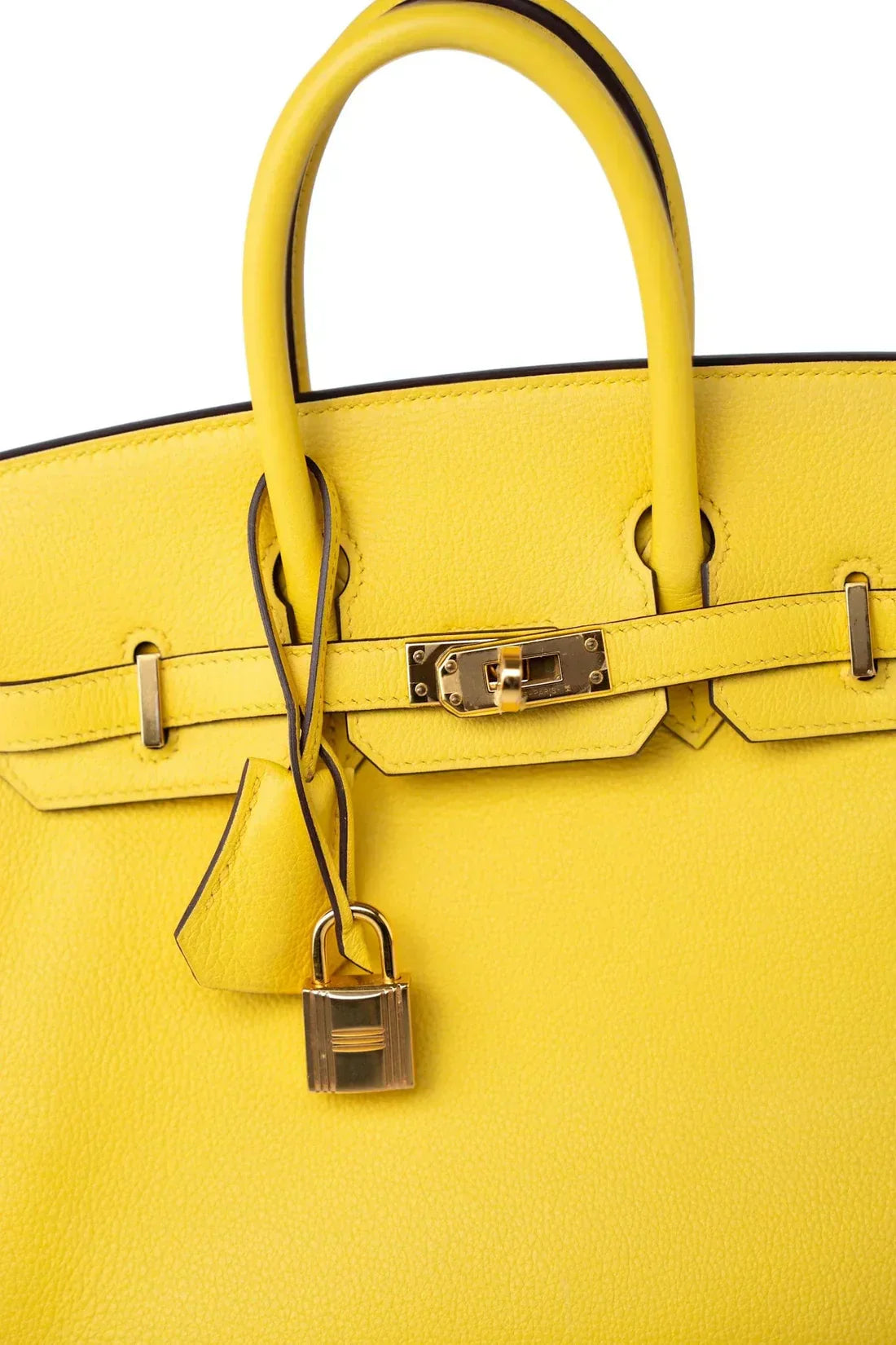 Hermes Birkin Leather Gold Handbag Bag for Women (Yellow Shine)